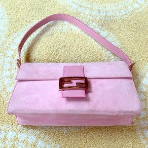 Pink suede Fendi handbag